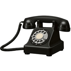 Vintage Rotary Phone Isolated on Transparent Background PNG File