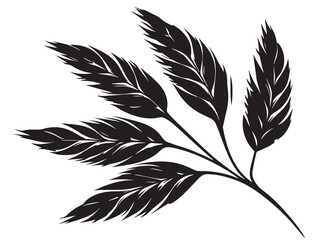 Obraz premium Elegant barley leaf silhouette illustration with simple clean detail