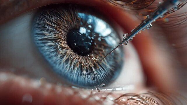 Surgical procedure on the eye demonstrating precision laser technology for vision correction