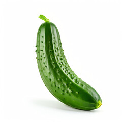 Cucumber with water drops on a white background.