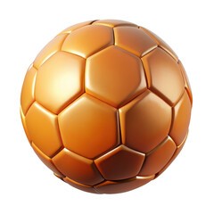 Golden 3d soccer ball with hexagonal panels metallic trophy ball render title should be unique, creative and subject oriented