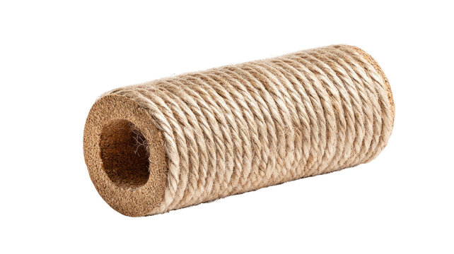 Rolled light beige jute twine