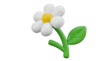Cartoon Daisy Flower Isolated Illustration.