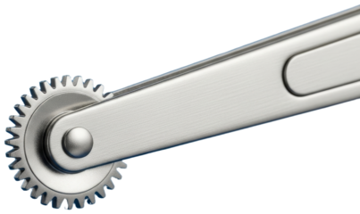 Shiny Metal Tracing Wheel Tool on Blue Background, transparent background png