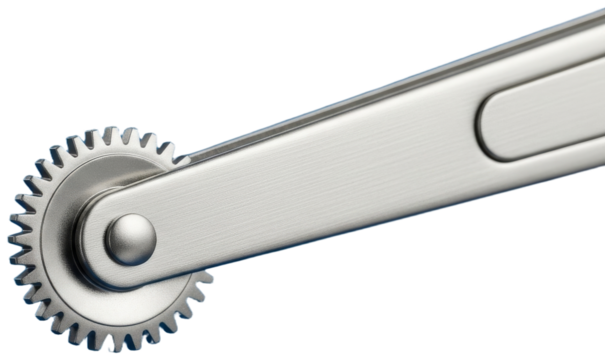 Shiny Metal Tracing Wheel Tool on Blue Background, transparent background png