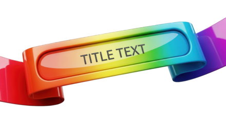 Rainbow Ribbon Banner with Title Text Display.
