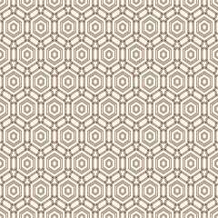Honeycomb seamless pattern. Hexagon mosaic tiles ornament. Ethnic surface print. Repeated geometric figures background. Ornamental wallpaper. Modern geo design digital paper. Vector abstract artwork