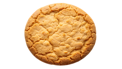 Golden brown cookie isolated on transparent background, a sweet and crunchy treat, perfect for snacking or enjoying with a glass of milk