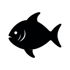 Sunfish Silhouette Vector Icon on White Background
