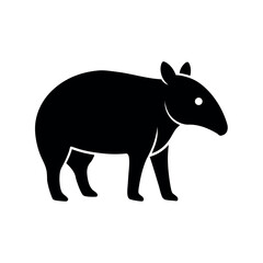Obraz premium Tapir Silhouette Vector Icon on White Background
