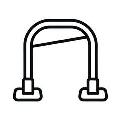 Push Up Bars Outline Vector on White Background