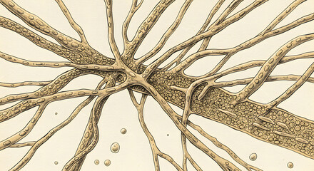 Abstract Vascular System: This abstract illustration showcases a network of intricate, tree-like structures, reminiscent of a vascular system.