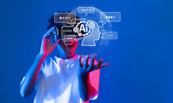 A young individual engages with an advanced AI chatbot in a vibrant digital setting, highlighting themes of automation, machine learning, and innovative communication methods. XDMCP