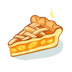 Apple Pie Slice Vector Illustration with Lattice Crust