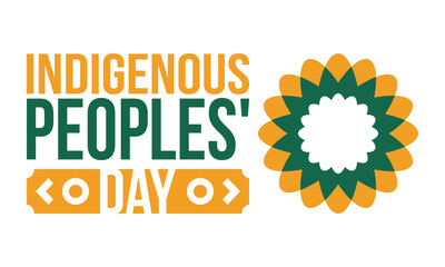 Indigenous Peoples' Day. Native American Day. American Indian culture. Heritage Month. Celebrate annual in United States. Tradition pattern. Poster, card, banner and background. Vector illustration