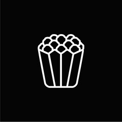 Popcorn icon logo flat vector design