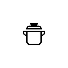 Cooking pot icon logo flat vector design