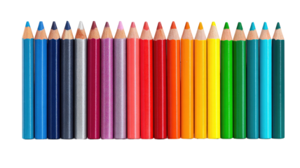 Row of colorful pencils