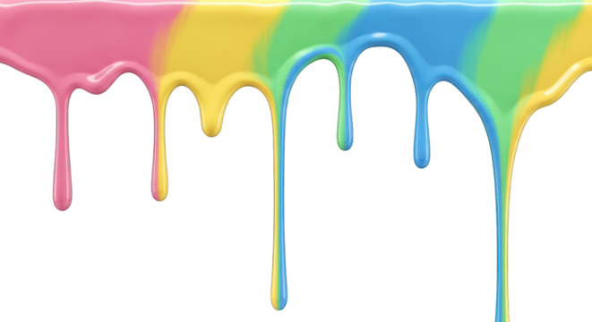Colorful Dripping Paint with Rainbow Gradient Effect.
