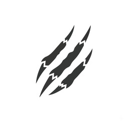 Stylized Paw Scratch Icon, Vector Illustration of Three Parallel Claw Marks