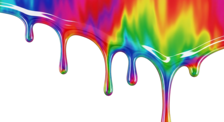 Colorful Dripping Paint Effect with Vibrant Rainbow Colors.