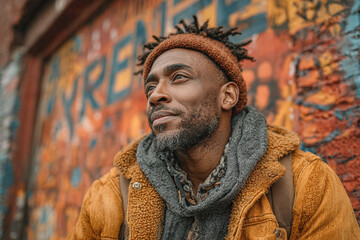 City wanderer discovering street art in graffiti-covered alley, documenting hidden urban gems