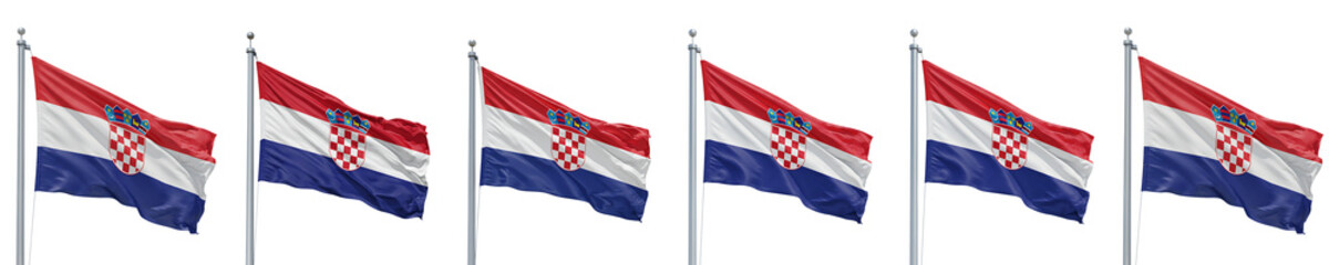 Croatia Flag Waving on Transparent Background