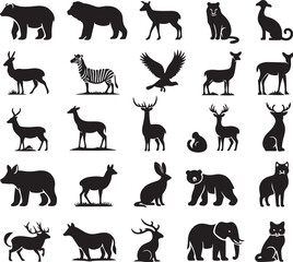 A large set of animals of the world