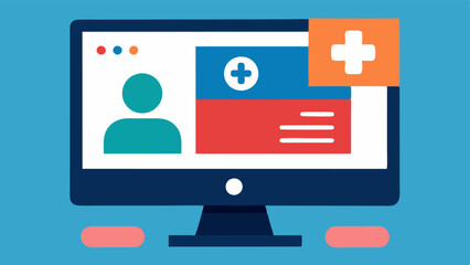 Accessible Interfaces A closeup of a computer screen showing a telehealth platform with highcontrast colors and larger text accommodating users with visual impairments with a user