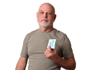 Financial value of Brazilian real notes. Man holding money in cedula. Economy.