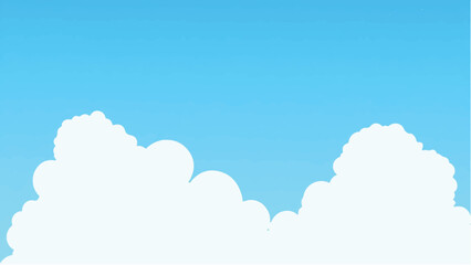 Clouds under a bright blue sky. Clouds and blue sky. Illustration of blue clear sky.