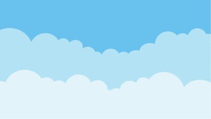 Clouds under a bright blue sky. Clouds and blue sky. Illustration of blue clear sky.