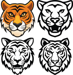Fototapeta premium Tiger Face vector