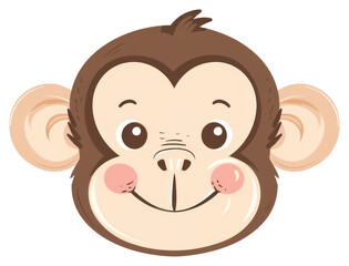 Obraz premium PNG Cute monkey face illustration