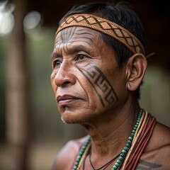 yanomami man portrait