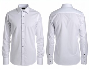 White Formal Dress Shirt on White Background