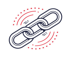 Modern Chain Link Illustration Representing Connectivity and Connection for Business Concepts and Social Media Engagement and Network Solutions
