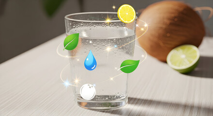 Refreshing citrus infused water with garnish