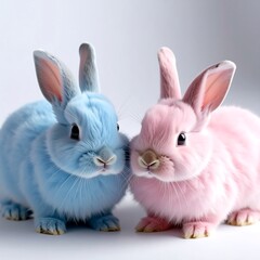 Fototapeta premium Two pastel bunnies