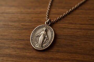 Elegant Virgin Mary Medal for Faith, Hope, and Spiritual Guidance: Inspiring Devotion and Reflection in Religious Projects and Designs