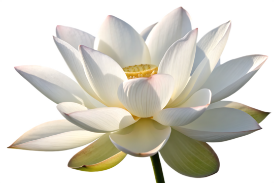 A white lotus flower On Transparent Background
