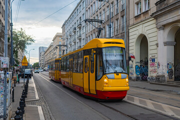 Naklejka premium Cityscape of the streets of Warsaw (Poland)