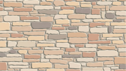 Stone wall background. Stone wall pattern for home exterior design texture backdrop. Vector illustration.	