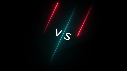 neon Verses 3D text pink and blue Game Play, and fight scene concept Motion graphics Animation 4k. Abstract neon verses animated isolated on black background. - Powered by Adobe