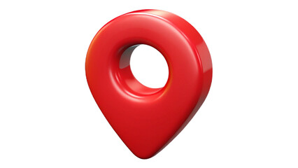 A shiny red pin for pinning the location of the delivery or telling the location of the coordinates,illustration 3d render