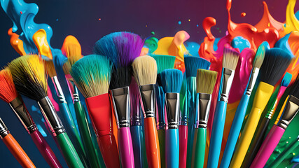 Background with colorful paint strokes	