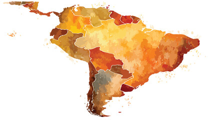 Watercolor Map of Latin America: Stylized Vector Illustration