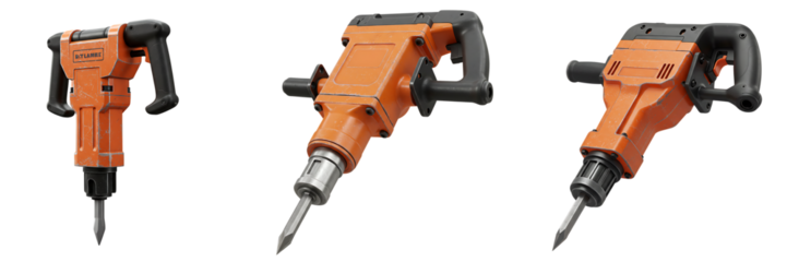 Electric Jackhammer Drill Tool On Transparent Background