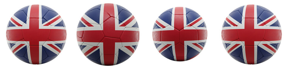 United Kingdom Flag Soccer Ball On Isolated Transparent Background