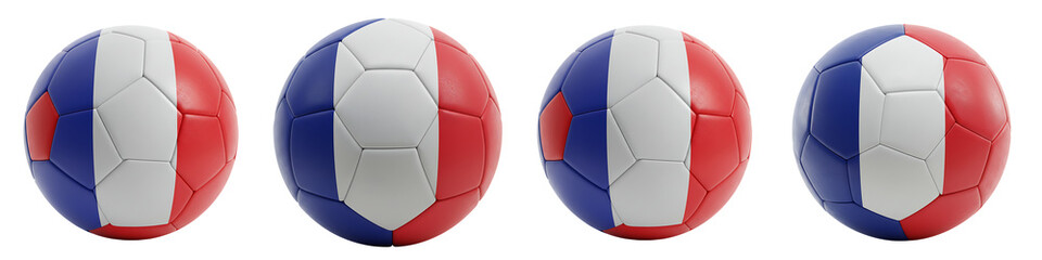 Fototapeta premium France Flag Soccer Ball On Isolated Transparent Background